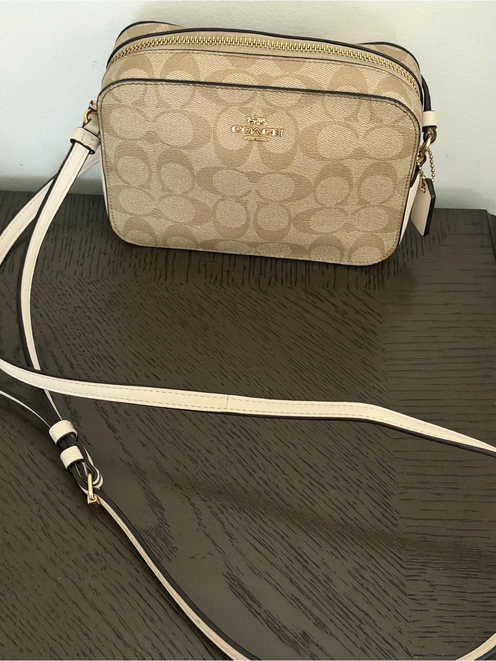 Coach Mini Camera Crossbody bag | Signature Canvas - Light Khaki/Chalk